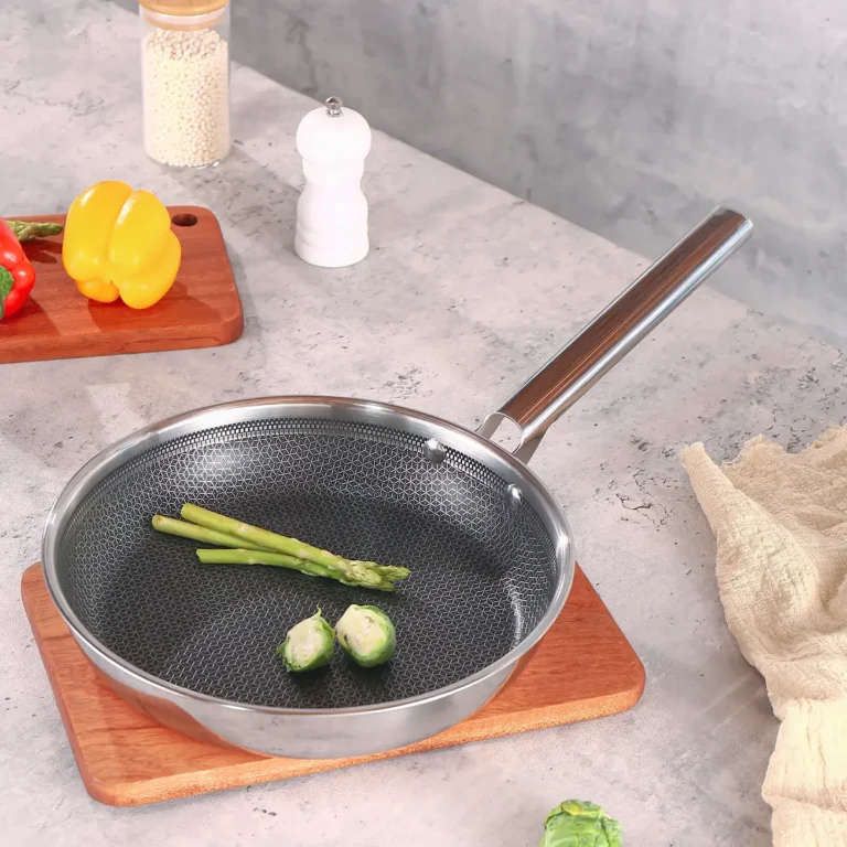 304 Stainless Steel Fry Pan with Circular Handle