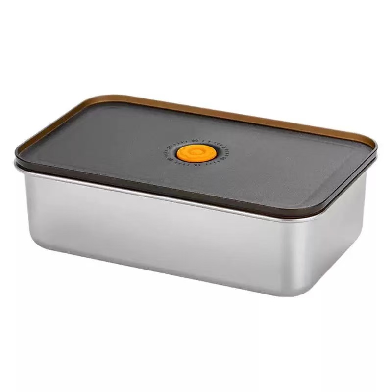 304 Stainless Steel Food Storage Container with Airtight PP Lid Meal Prep Lunch Box