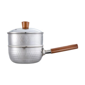 304 Stainless Steel Hammered Yukihira Pan with Steamer Basket