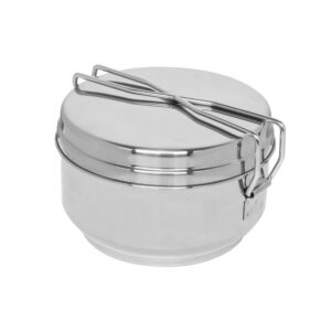 Stainless Steel Camping Pot with Folding Handle