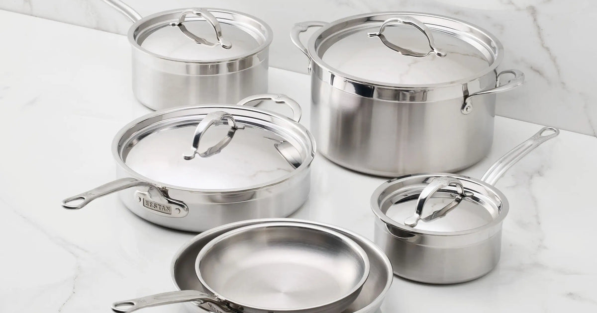 Professional stainless steel tri-ply cookware set with brushed finish from CharmsCook Chaozhou manufacturer
