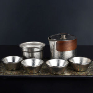 Icy-Finish Silver Tea Strainer